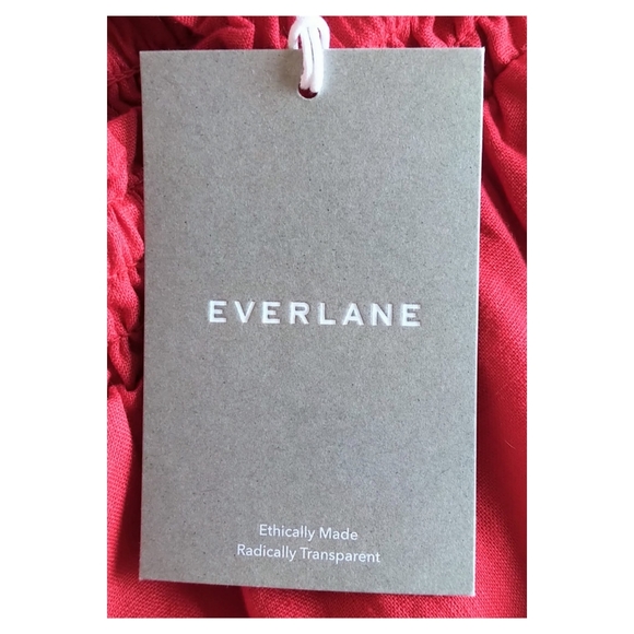 NWT Everlane Smocked Linen Dress - Goji Berry - Picture 11 of 13